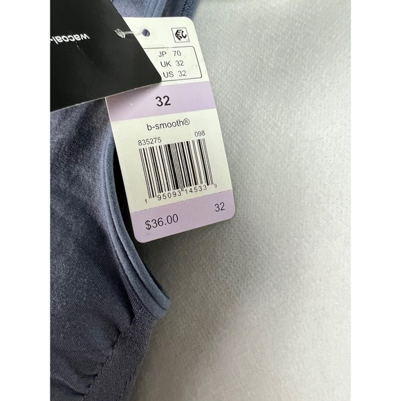Wacoal Women's Bra Bralette Size 32‎ Seamless B Smooth Blue Removable Pads B12 - Picture 5 of 15